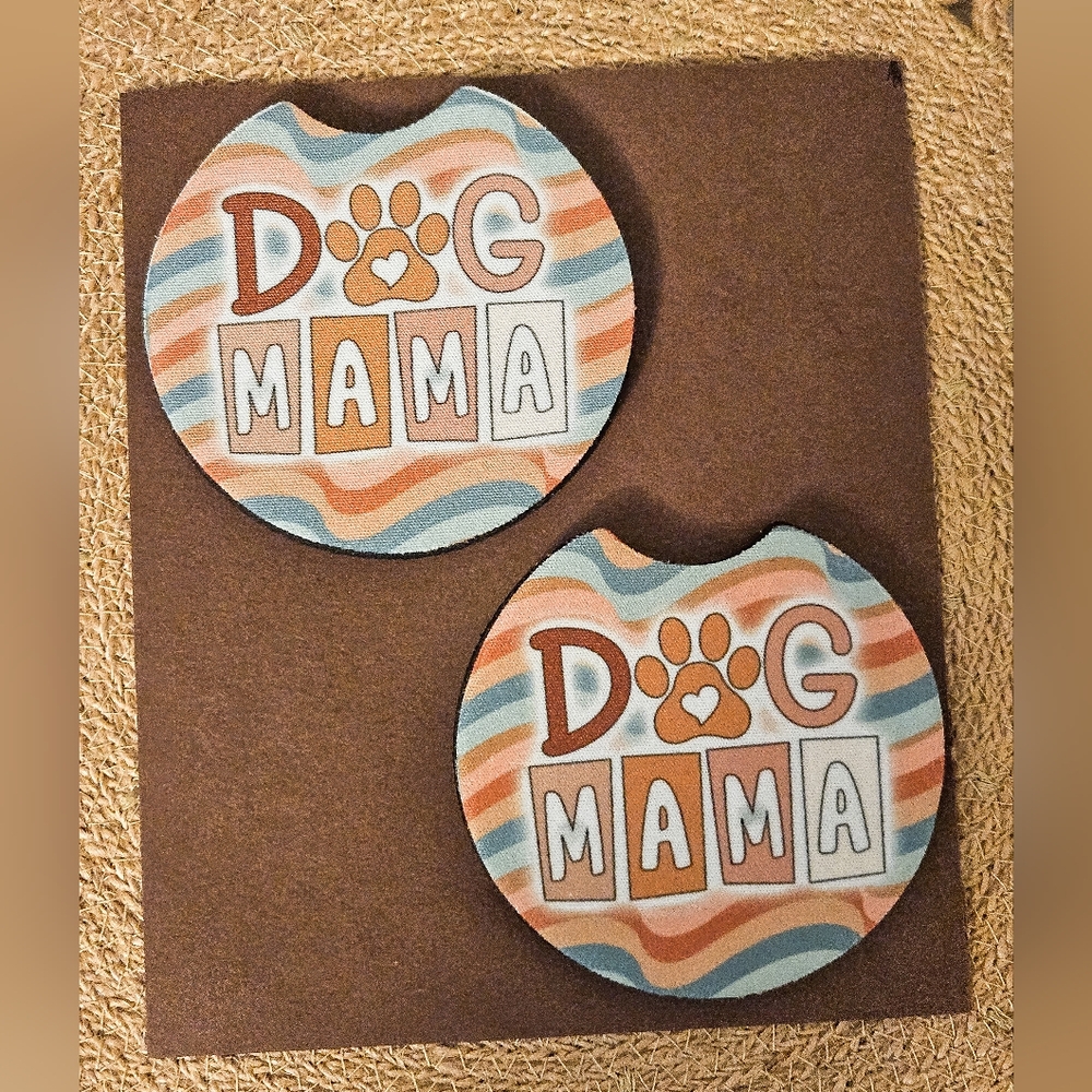 Dog Mama Handmade Car Coasters